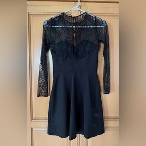 Zara Women Black Lace long sleeve mini dress size XS